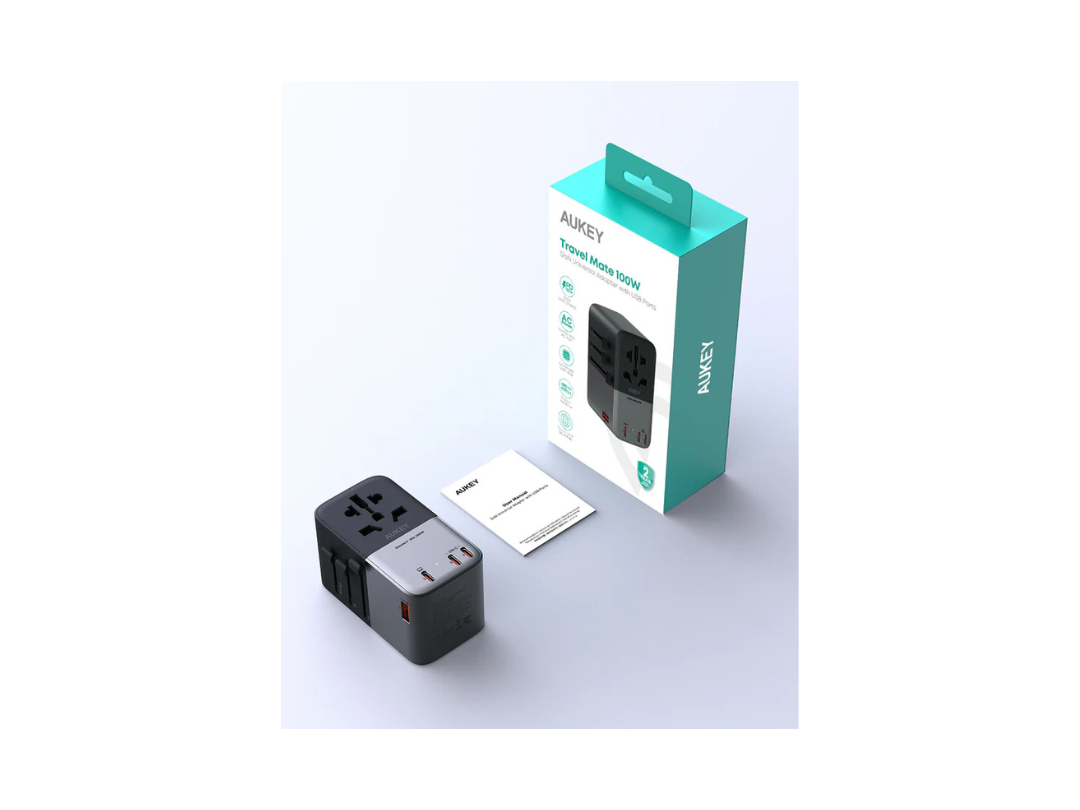 Buy Aukey 100W GaN Universal Adapter PA-TA09A – Fast & Compact Charger in Qatar Buy Aukey 100W GaN Universal Adapter PA-TA09A – Fast & Compact Charger in Qatar